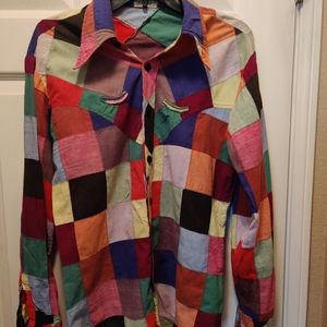 Retro Patchwork Cotton Shirt